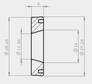 Piston Seal for SPA SR1000S and GR1000S - Ø29mm