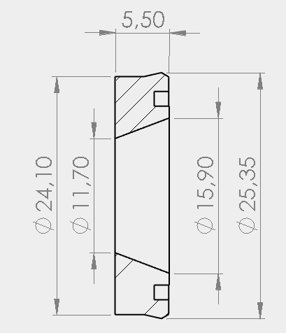 Piston Seal for SPA SR/GR1200S X SU/GU1200S X - Ø25.35MM
